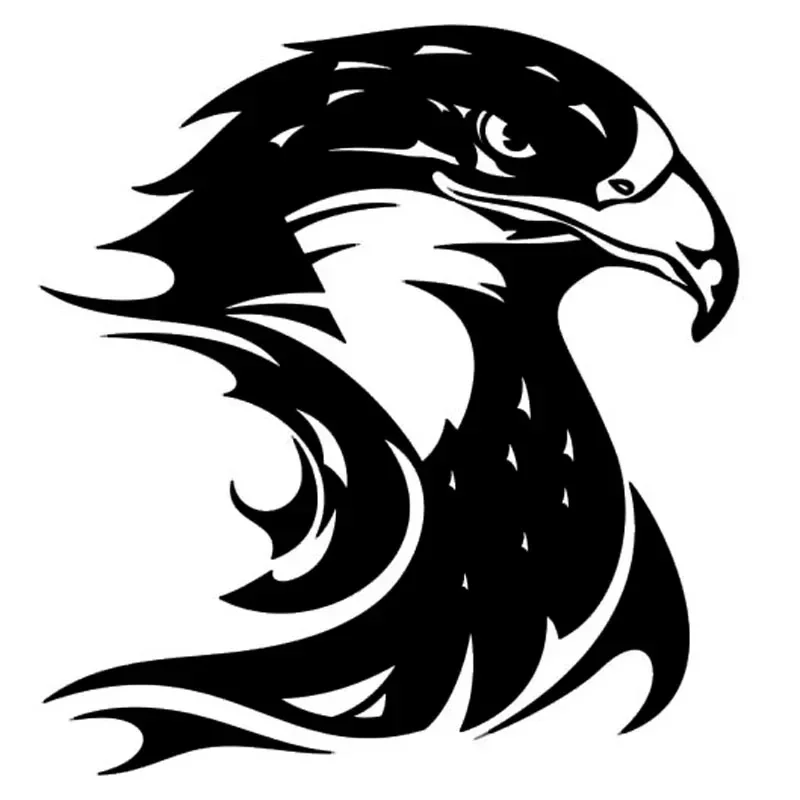 

TXCT Personality Creative Eagle Head Decal Car Decal Flame Eagle Vinyl Car Styling Accessories Black/Silver PVC, 13cm