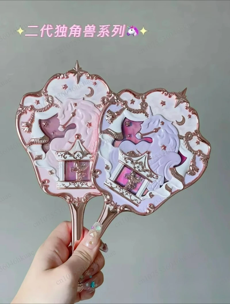 Unicorn Little Angel Handheld Mirror Chocolate Fairy Style White Blue Pink Portable Makeup Mirror