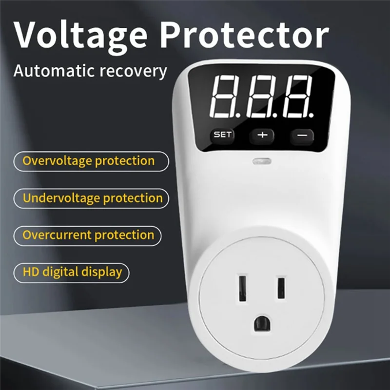 A84E-HLP02 Voltage Protector Automatic Reset Over Under Voltage Protector Socket Digital Display Power Surge Protector US Plug