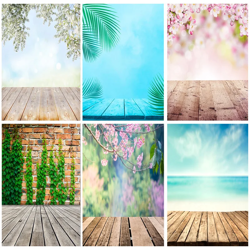 

SHENGYONGBAO Spring Forest Wooden Floor Photography Backgrounds Sky Sea Scenery Baby Photo Backdrops Studio FGM-02