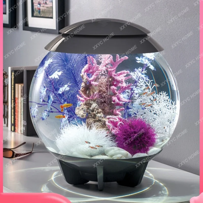 

Round Ecological Fish Tank Living Room Creative Desktop Fish Globe Small Aquarium Landscape