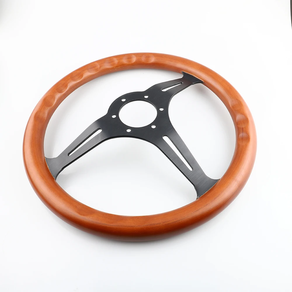 14 Inch Copy Wood Steering Wheel Imitation Wooden Classic Sports Steering Turning Wheel