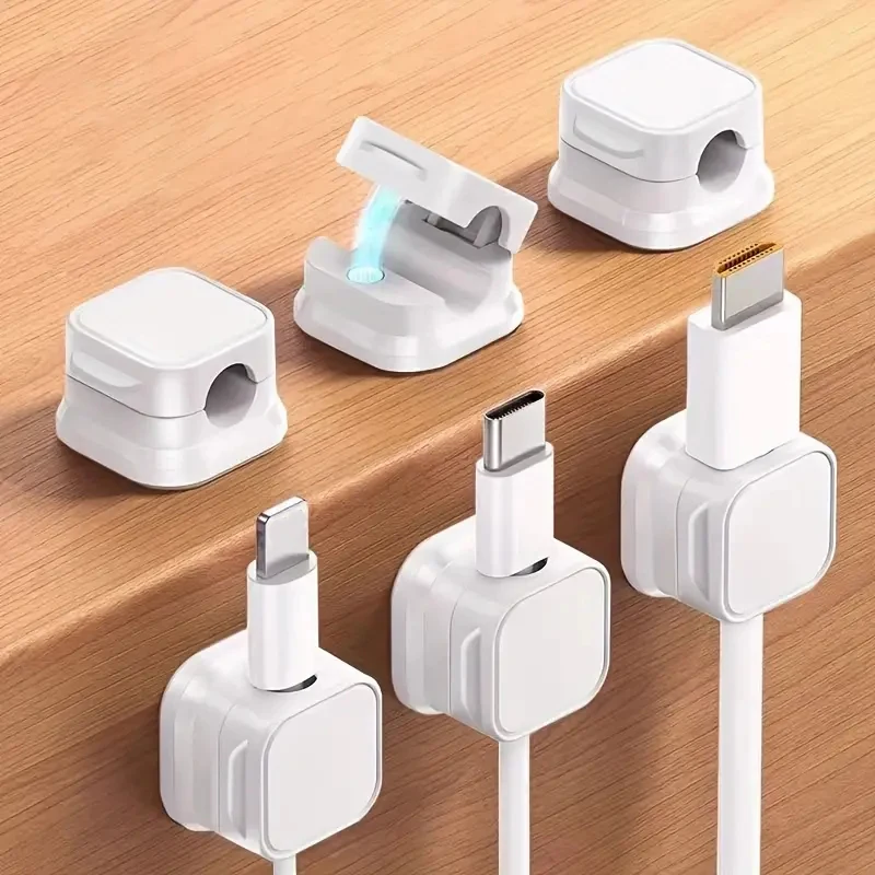 6pcs/lot Magnetic Cable Clip Set Magnetic Cable Clips Cable Organiser Adjustable Cord Holder Under Desk Cable Management Holder