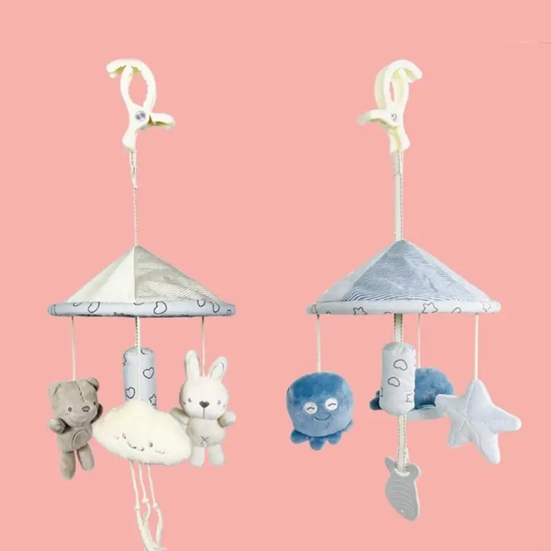 لعبة تنموية موسيقية لعربات الأطفال تتضمن رفيق عضاضة منسوج A2UB #5