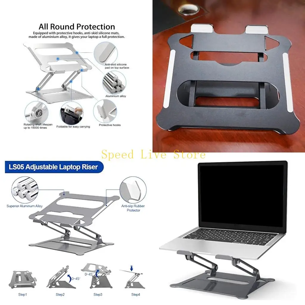 547C Set of 1 Laptop Stand Ergonomic Adjustable Notebook Riser for Desk Portable Rack