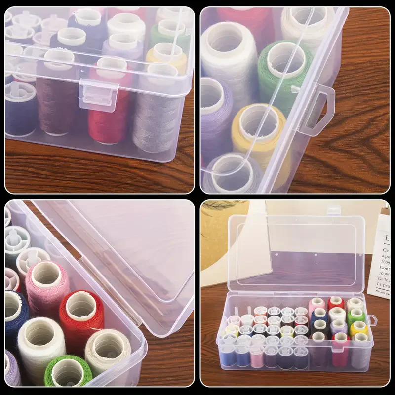 42 Axis Sewing Thread Box, Transparent Plastic Thread Spool, DIY Sewing Accessory Storage Box, Handmade DIY Sewing Tool Accessor