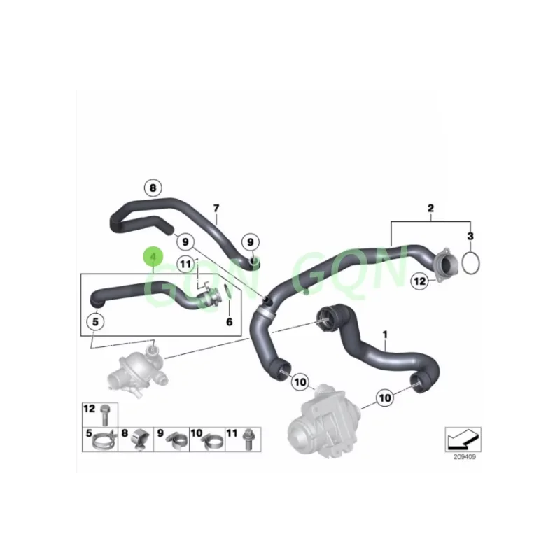 11537591889 x3 f25 35ix x4 f26 35ix أنبوب تبريد سائل التبريد #2