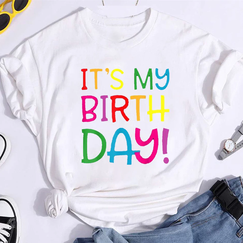 Birthday Tshirt Its my Birthday Women t-shirt Casual Birthday Graphic Tee Shirt Party Short Sleeve Tee Casual Female Tops Tees