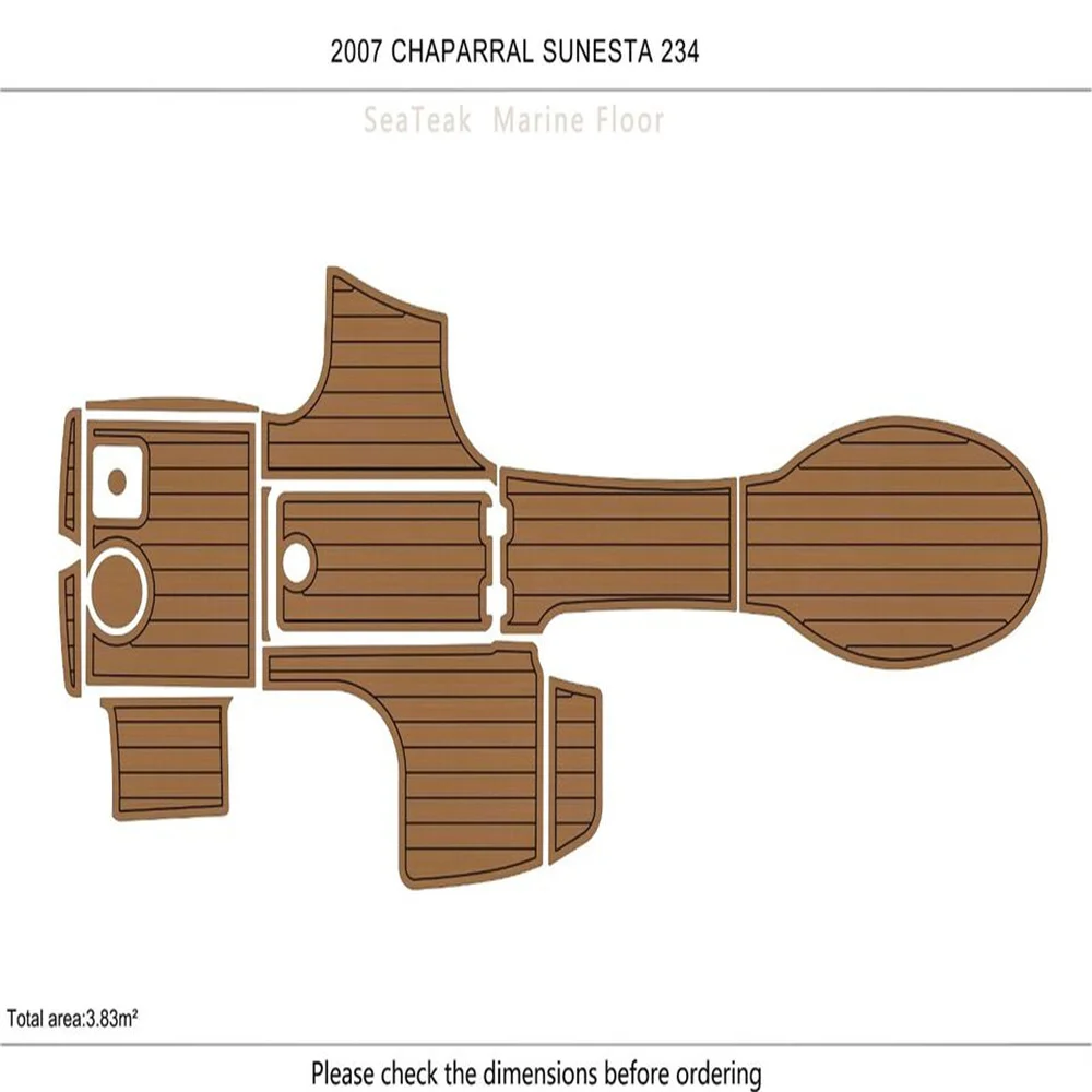 

2007 CHAPARRAL SUNESTA 234 cockpit Pads 14 6mm EVA Faux Teak floor SeaDek MarineMat Gatorstep Style Self Adhesive