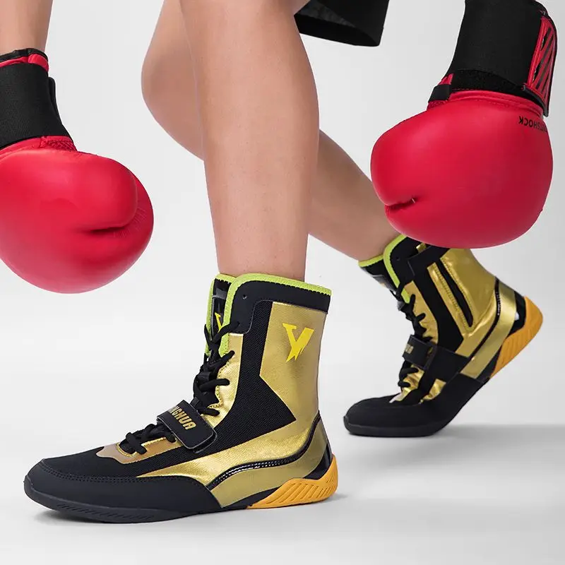 Mehrfarbige High-Top-Kampfschuhe für professionelles Training, rutschfeste Wrestling-Schuhe, leichte, verschleißfeste Boxschuhe