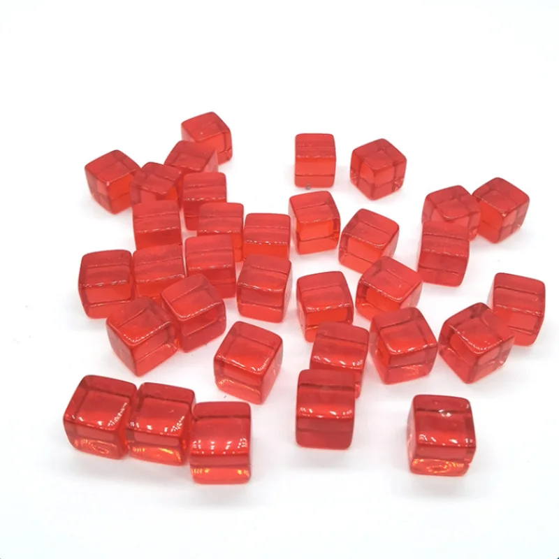 1000Pcs/set 2022 Foreign Trade Hot Sale Acrylic 10MM Glossy Dice Plastic Transparent Color Dice