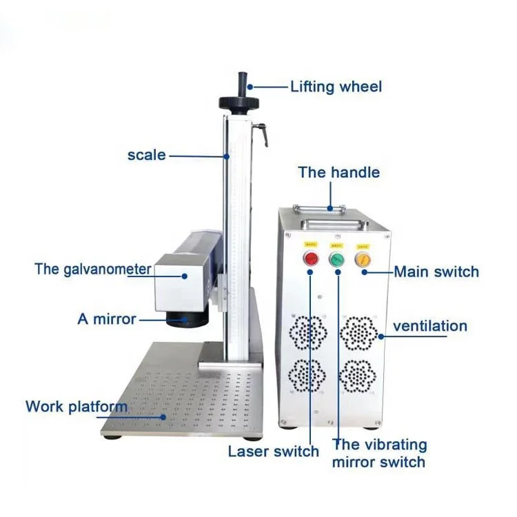 Fiber Laser Marking Engraving Machine for Sale Factory Directly Price Blade Knife Laser Source Metal Materials