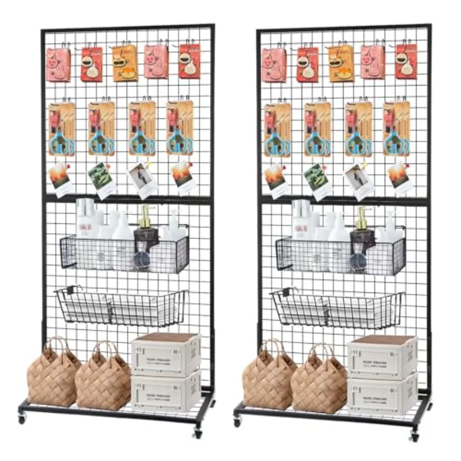 

Сетчатые настенные панели, 2 упаковки, 3 x 6 футов, подставка для выставки товаров в виде сетки с базовой пластиной, черная проволочная сетка, настенная витрина, витрина для рукоделия G