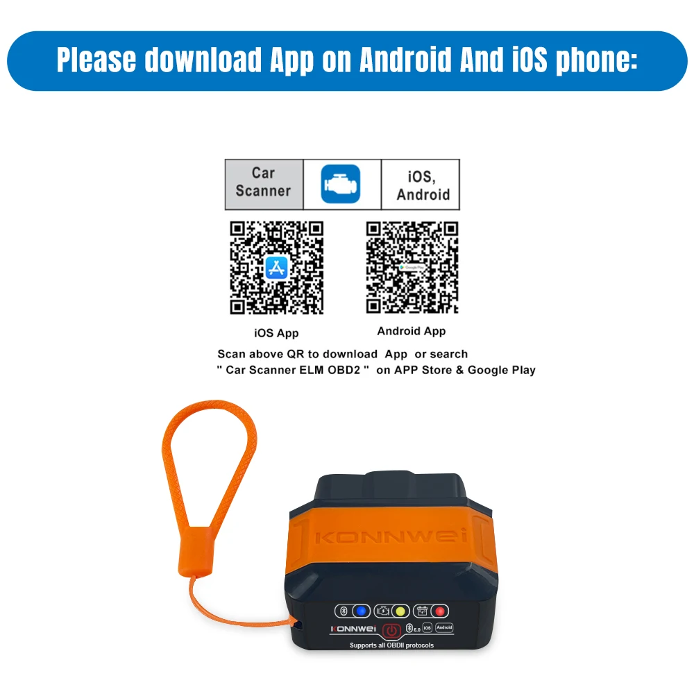 KONNWEI KW906 ELM327 V1.5 Obd2 ماسحات خطأ السيارة بلوتوث 5.0 أداة تشخيص obdii لقارئ رمز أندرويد/IOS #6