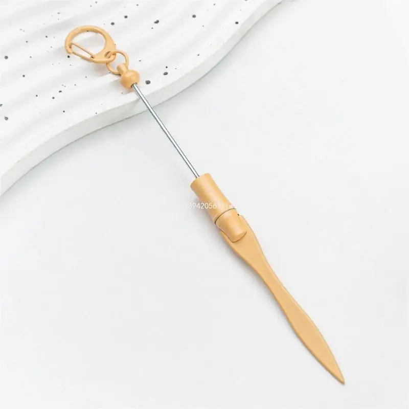 Beadable Letter Opener 학생용 Beadable 봉투 오프너, 키체인 클립이 있는 금속 편지 오프너 Envelope Slitter Dropship