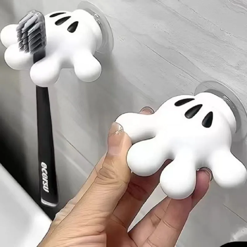 Herocross Mickey dibujos animados Palma ventosa baño a prueba de humedad cepillo de dientes toallero multifuncional Cable de datos gancho de almacenamiento