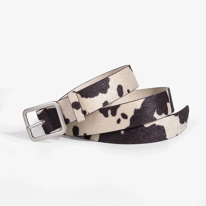Fourrure animale simulée à la mode pour femmes, impression de vache colorée, environnement, boucles en alliage de zinc, accessoires en déclin
