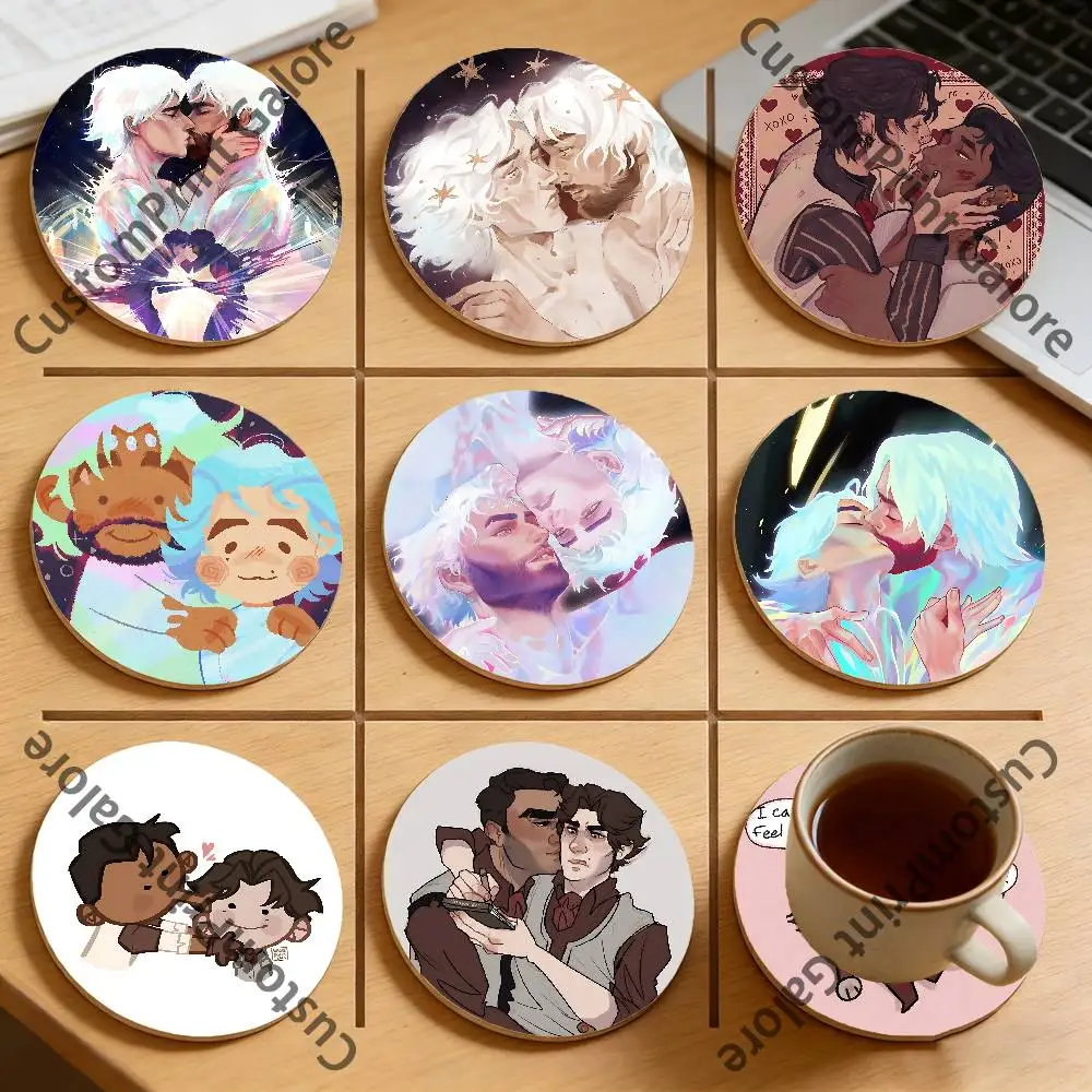 

J-Jayvik Eco-Friendly Pine Coasters HD Print Design Non-Slip, Heat-Resistant Table Protection