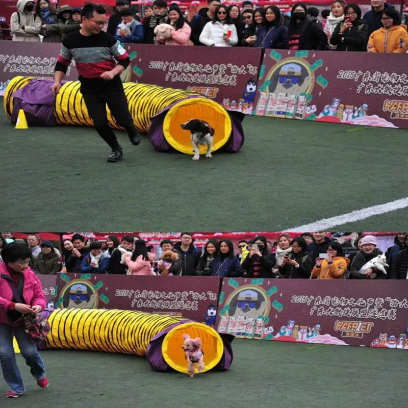 24\'\' Dia15ft Long PVC Dog Agility Tunnel Outdoor Open End Dog Agility Competition Training Tunnel
