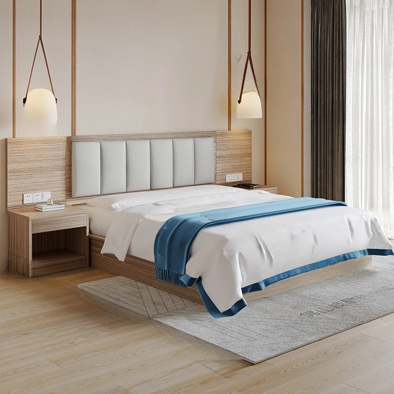 Hotel special bed Hotel standard room furniture Full set B B board bed box Apartment single double bed frame