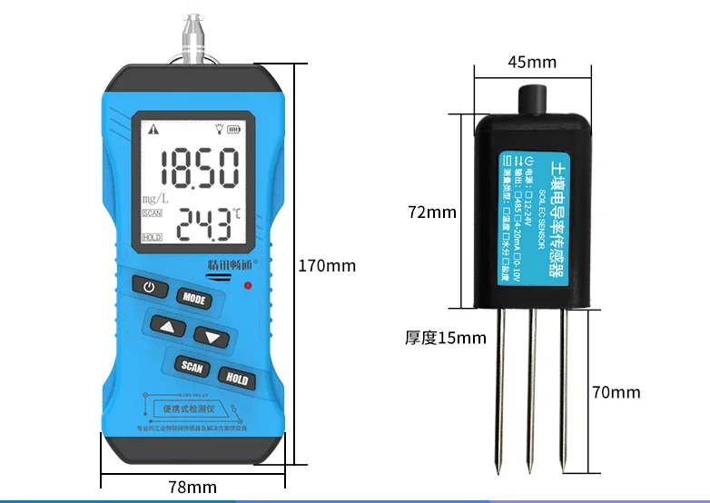 Soil speed tester Moisture temperature and humidity PH Nutrient fertility Conductivity EC value Salt pH tester