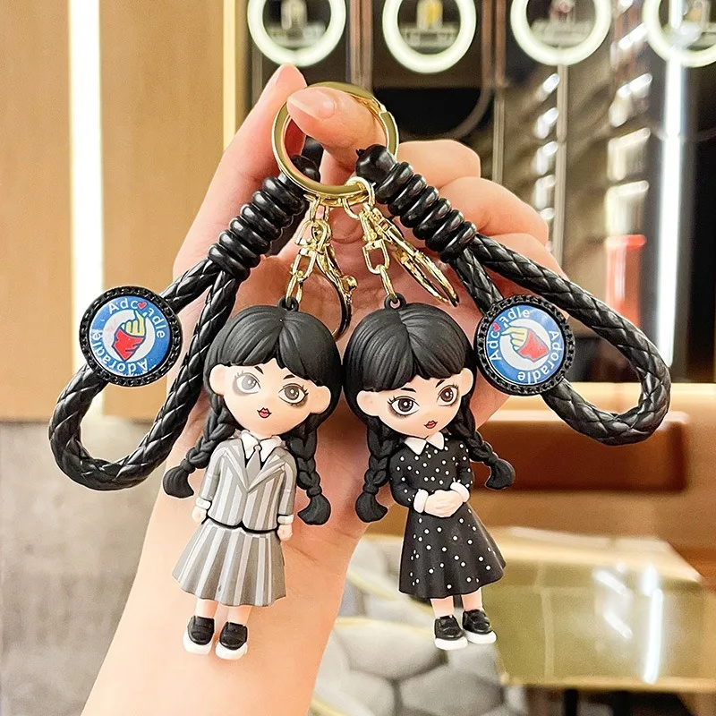 Wednesday Addams Doll Keychain Bag Pendant Small Gift Keychain Hanging Decoration Toy