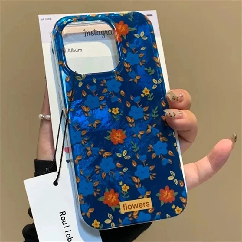 Vortex Pattern Oil Painting Small Floral Fragments Case For iPhone 16 Cases iPhone 15 Pro Max 14 13 12 11 XS X XR 7 8 Plus Cover