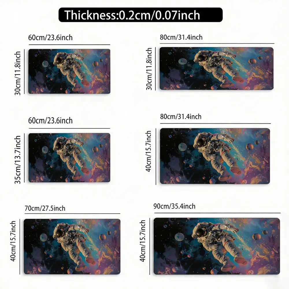 Cartoon Astronaut Mouse Pad Large Computer Office Game Table Mats XXL Rubber Anti-slip Gaming Keyboard Mousepads Long Desk Pads