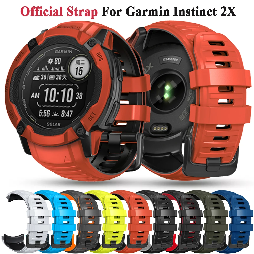 Two-Tone Sport Silicone 26mm Watch Strap Compatible with Garmin Instinct 2X Solar Watchband Belt Instinct 2X Wristband Accessory