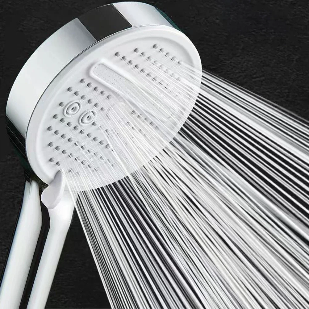 High Pressure 120mm Bathroom Shower Head 5 Modes Spray Nozzle Massage Rainfall Waterfall-like Water Flow Large Panel