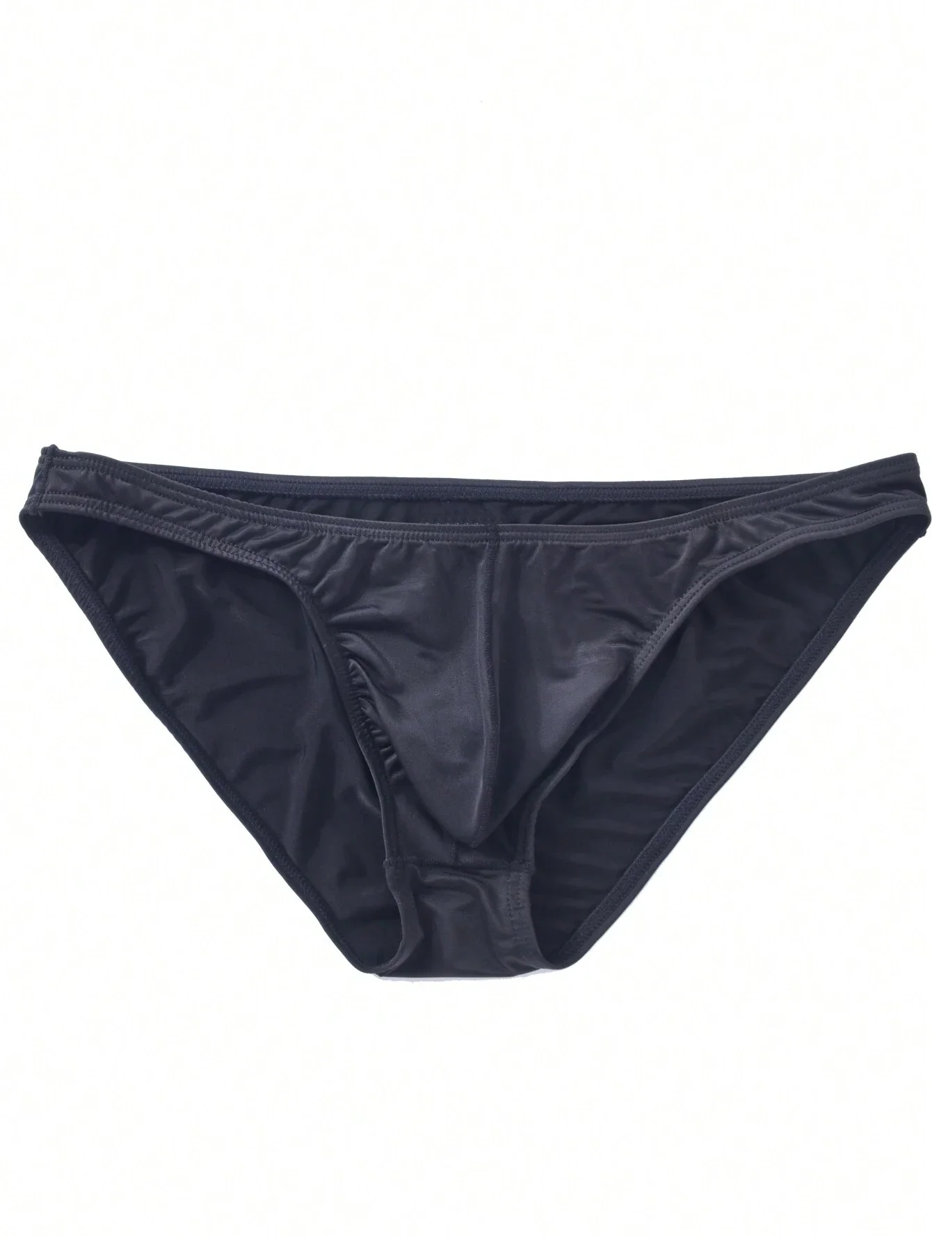 

Men's Silk Triangle Briefs Sexy Sheer Breathable U Convex Honeycomb Underwear Summer