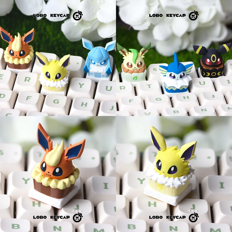 Anime PokéMon Cake Series Esc Keycap Multiple Styles Cute Eevee Character Personality Pikachu Keyboard Keycap Decoration Toy