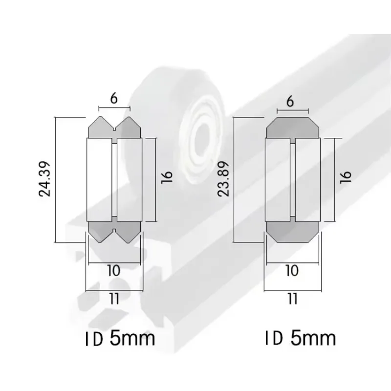 10Pcs pulley wheel nylon Round Belt  for CNC Machine Parts 2020 T-Slot Aluminum 2020 Extrusion Linear Guide