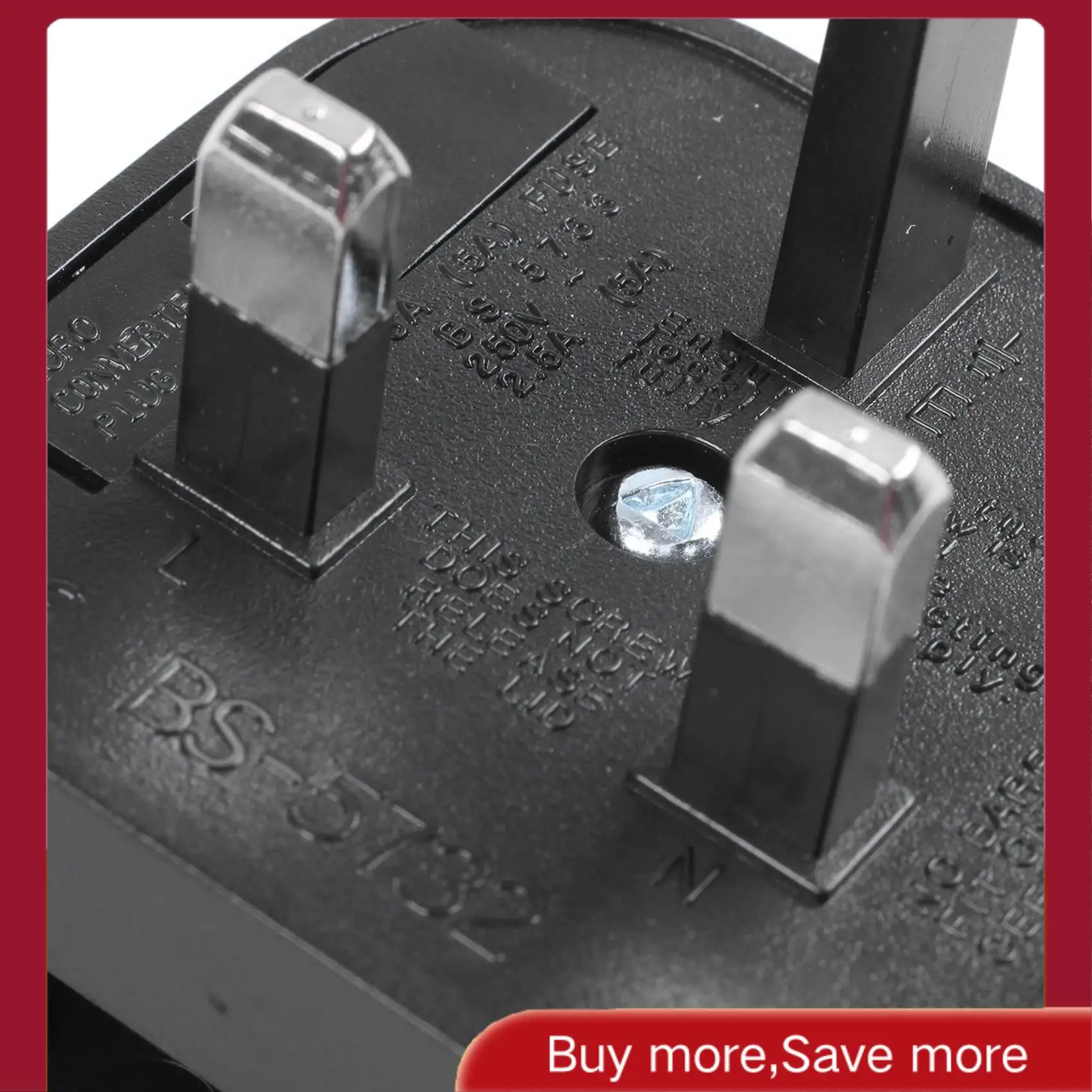 2X Adaptador de enchufe convertidor Euro de 2 pines a 3 pines Negro-AAAE