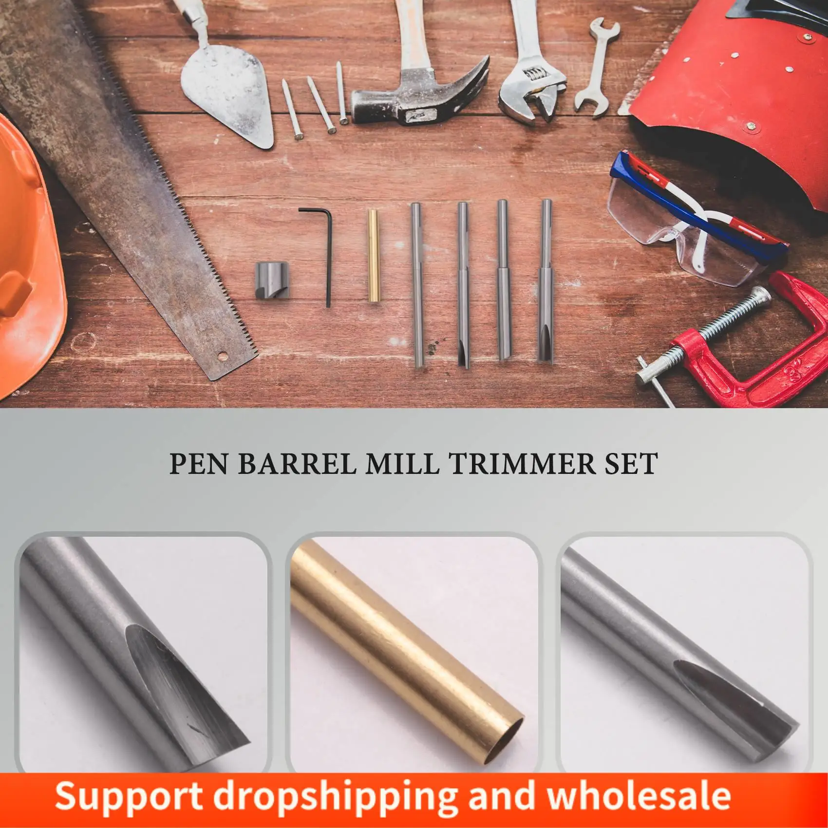 

AA86 Pen Barrel Mill Trimmer Set, 7-Pieces Professional Turners Trimming System