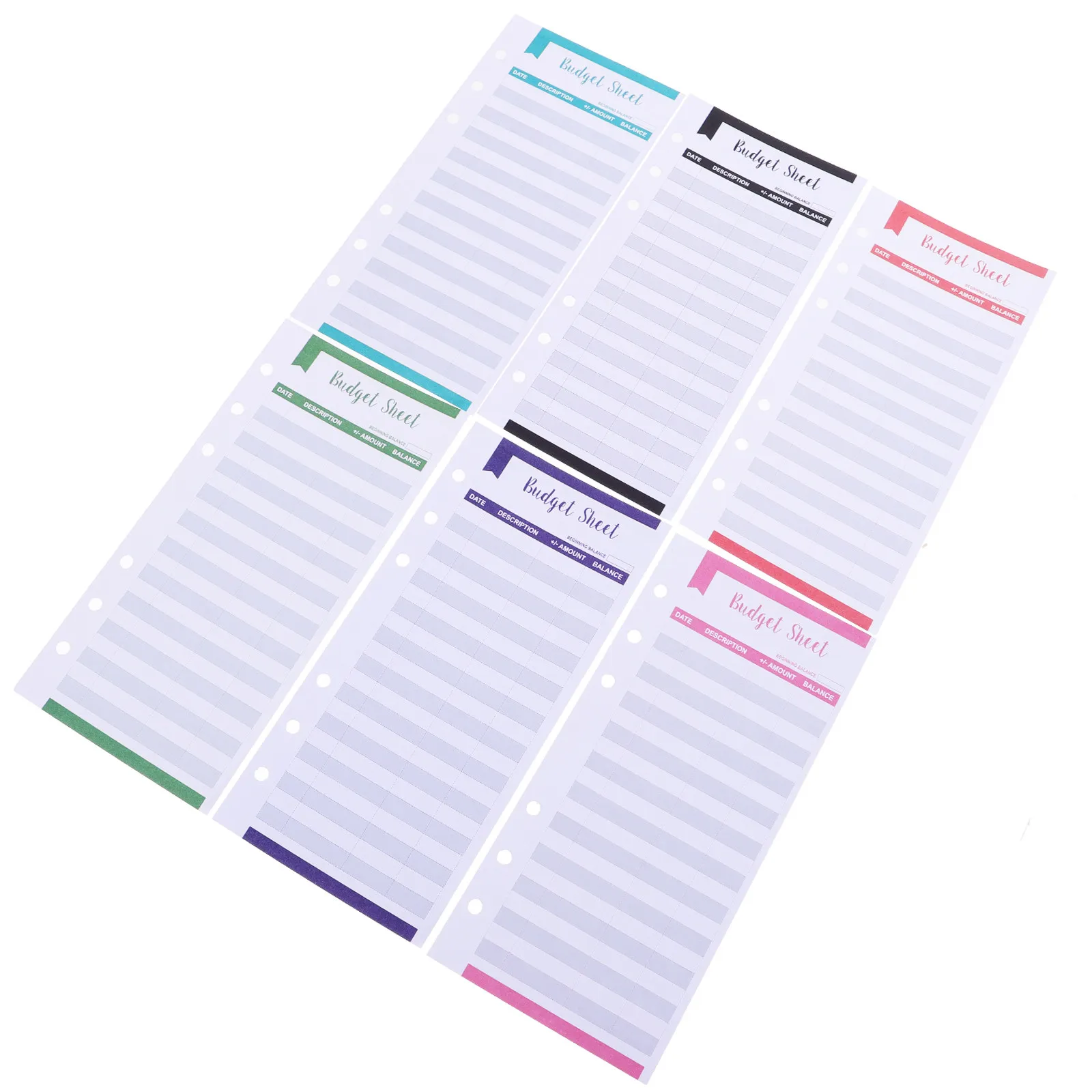

12Pcs Money Organizer Card Budget Sheets for Financial Independence Binder Budget Sheets with Hole Expense Tracker
