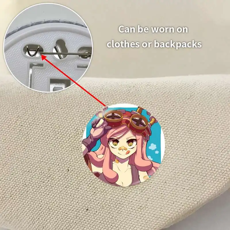 Hatsume Mei Anime Personagem Jogo Botão Macio Emblema Broche, âncora Periféricos Pin, Decoração Mochila, Saco De Escola, Jóias de Metal