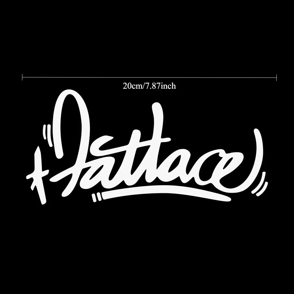 1PC Fattace Art Font Text Stickers Multiple Styles Black White Holographic Pink Waterproof Vinyl Decals for Car Item Decoration
