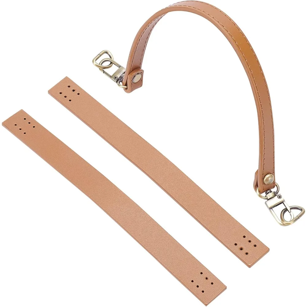 

2 Styles Leather Purse Straps 13.1inch Leather Bag Strap 7.5inch Leather Purse Handle Sewing Bag Handle Replacement