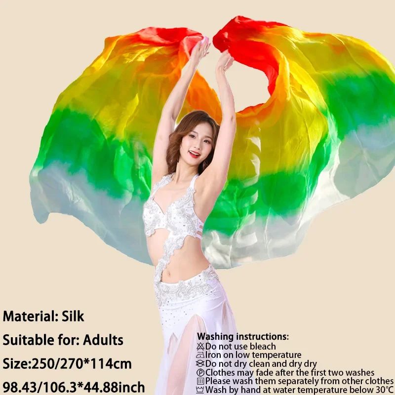 جديد الرقص الشرقي المرأة الحجاب الحرير الحقيقي خفيفة الوزن الرقص الشرقي اليد رمي وشاح شال الحجاب فتاة