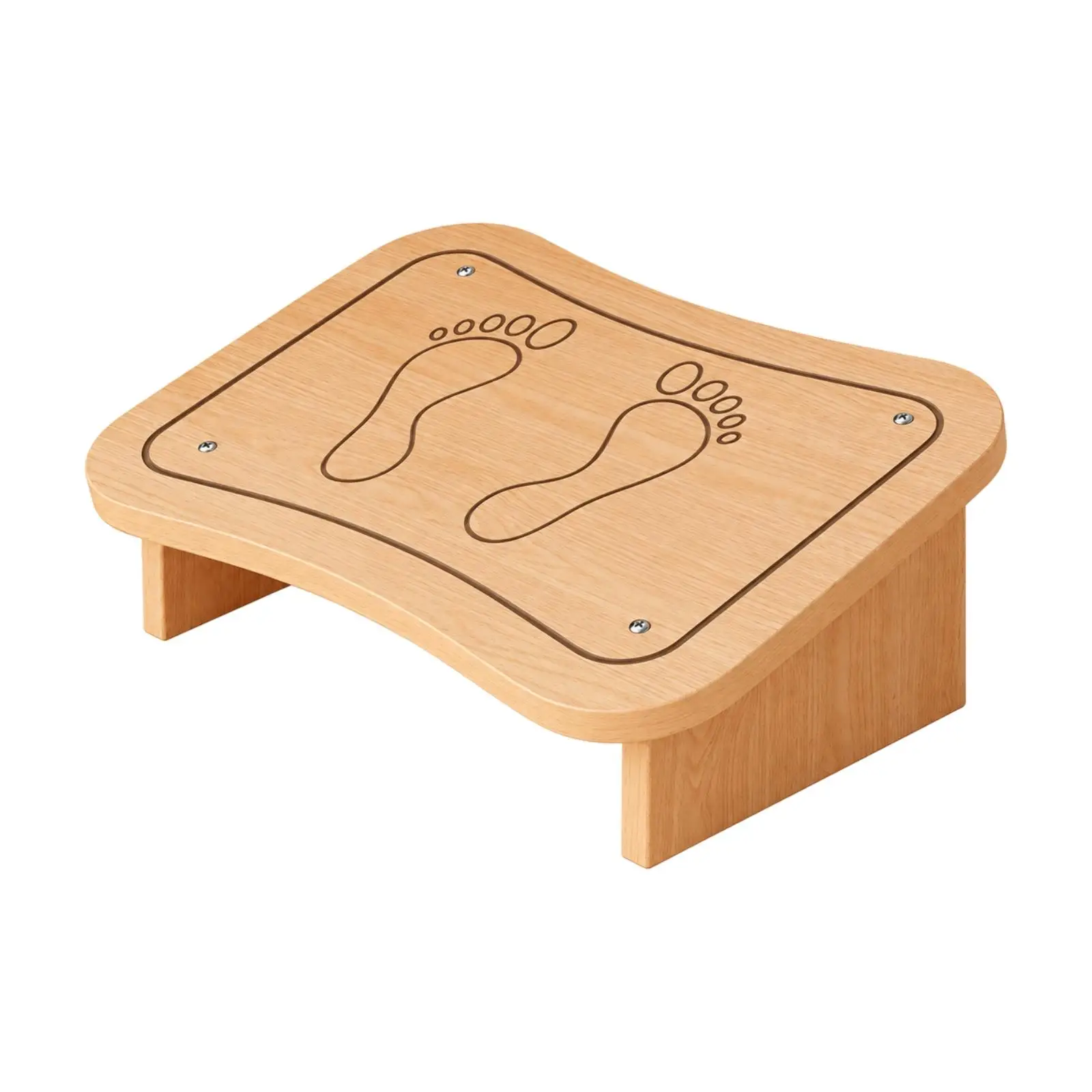 Wooden Footrest Stool Strain-Relieving Footrest with Space-Saving Design Spinal Alignment Raised Foot Base for Adults, Players,