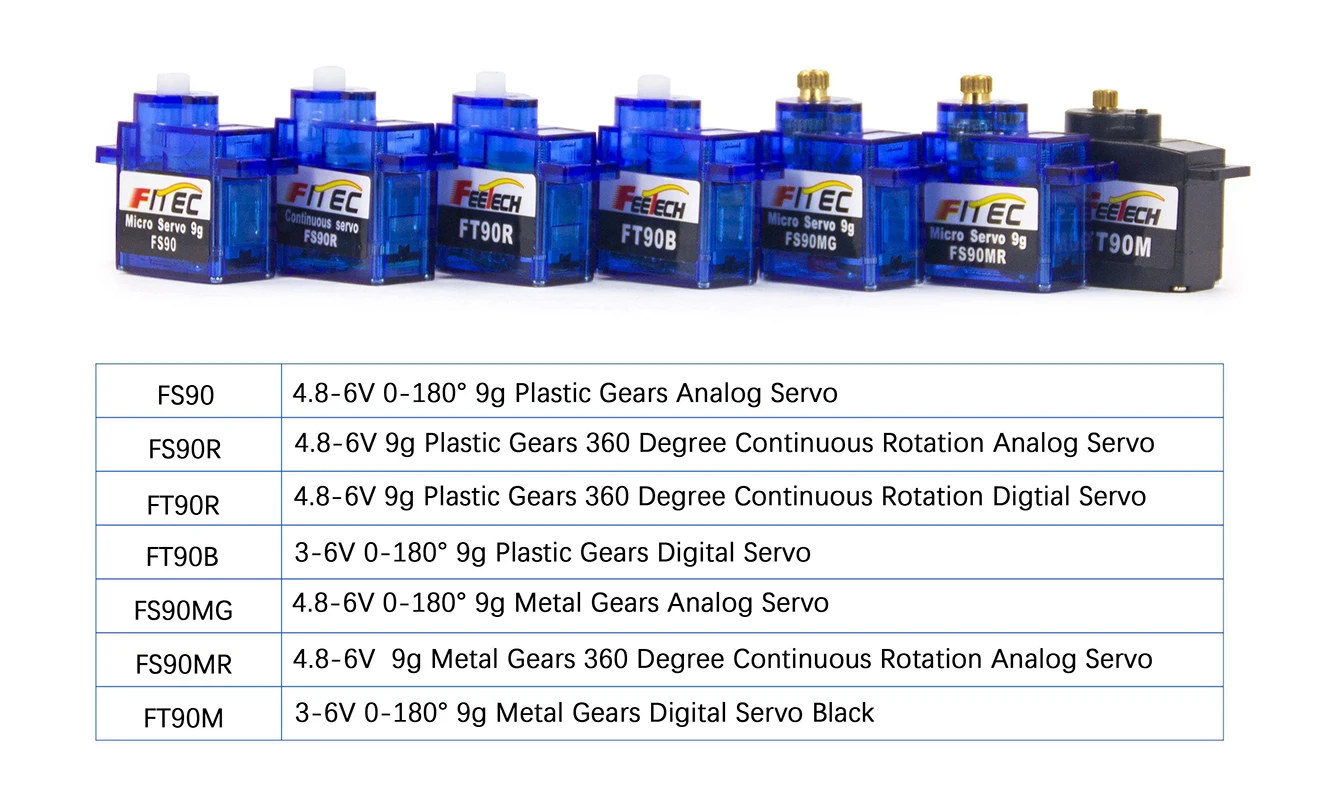 FeetecH 9g Série Micro: servo Mini Micro Toy Servo Motor Sg90 Mg90 Micro Servo