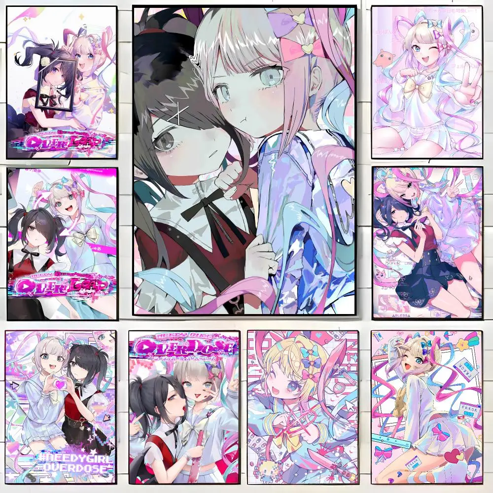 Hot Anime N-Needy-Streamer O-Overload Poster HD Home Decor Sticky Wall Waterproof Home Living Room Bar Aesthetic Decor