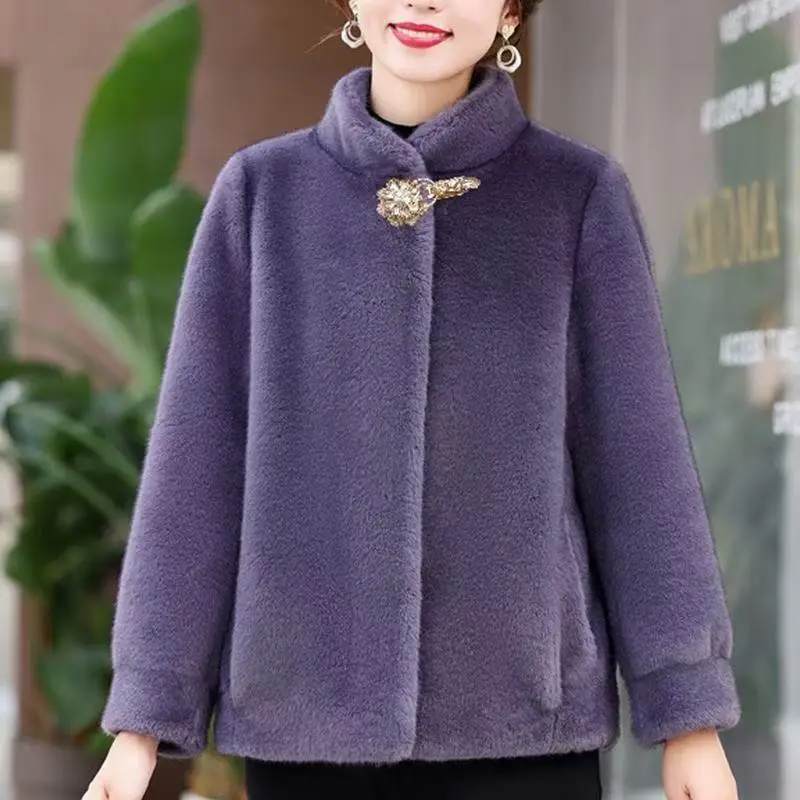 2025 nouvelle fourrure une pièce or vison manteau de fourrure femmes automne hiver tempérament laine veste Joker vêtements d'extérieur Style étranger haut pour femme