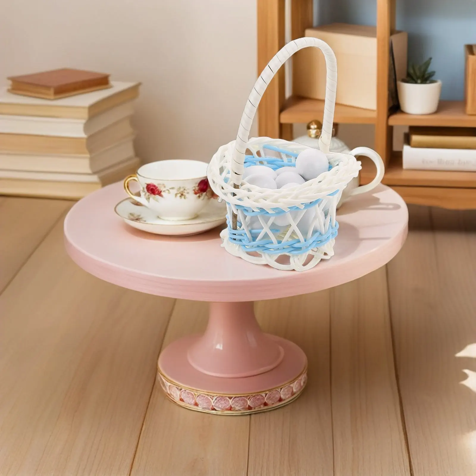 

4 набора: Наборы для пасхальной корзины с имитацией куриных яиц, мини-корзинки из бамбука для детских ролевых игр, украшения для пасхальной вечеринки