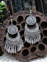 Ethnic Style Metal Long Style Tassel Earrings Retro Premium Earrings Jewelry Ladies Gift