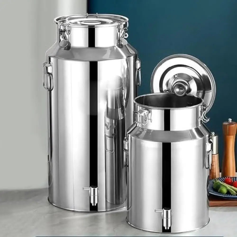 High Quality 201 Stainless Steel Milk Barrel with Three Lock Buckles and Sealed Lid(76L)