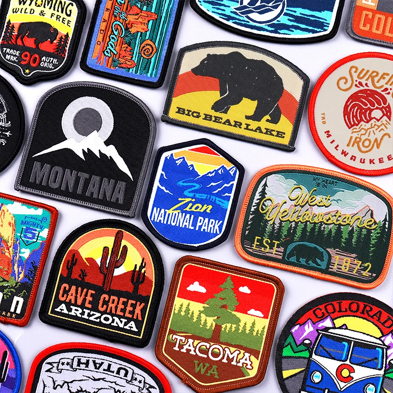 Outdoor Patches For Clothing Camping Patch Sewing On Patches On Clothes Self-Adhesive Patch For Clothes Hook Loop Sticker Badges