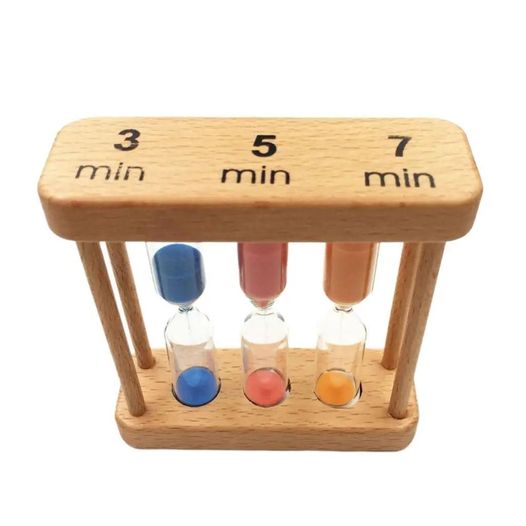 3 in 1 Wooden Colorful Hourglass Sandglass Sandglass kitchen