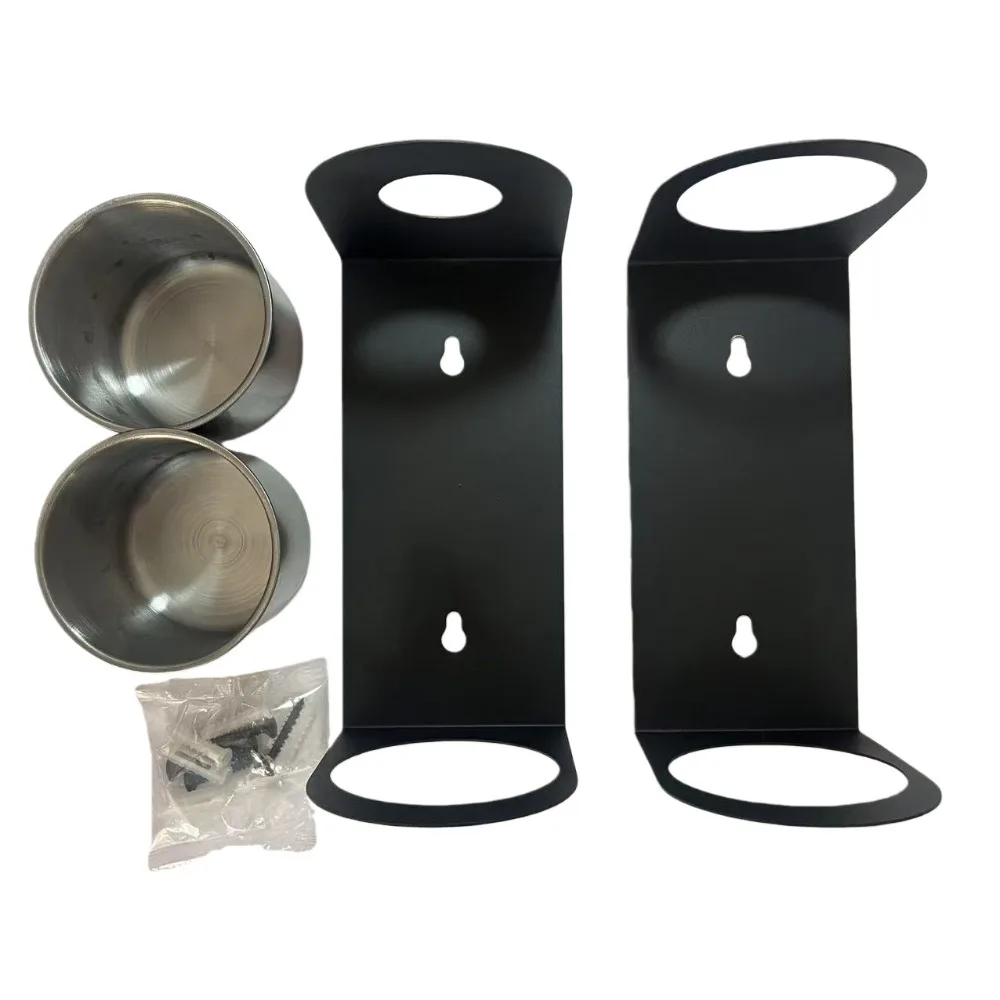 2Pc Wall Mount Oil Funnel Holder Organizer Storage Rack with Removable Collection Cup Fluid Drain Caddy Oil Funnel Kit Organizer